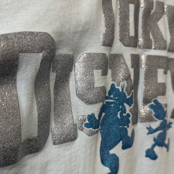 Tokyo Disney Resort Glitter Logo Shirt Light Blue Silver & Blue Mickey - Picture 7 of 7